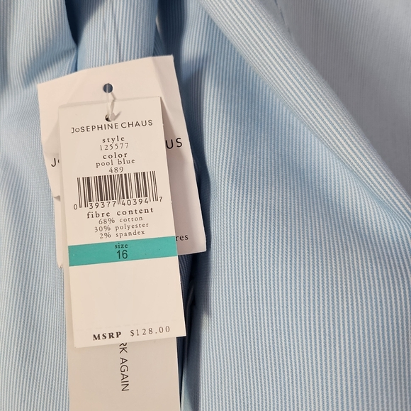 NWT Josephine Chaus Sky Blue And White Blazer Classic Career - Picture 7 of 9